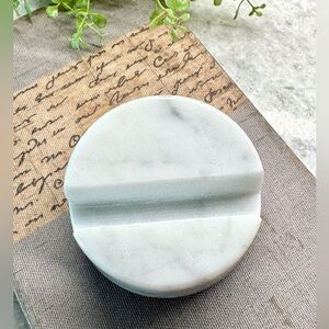 New Natural White Marble Stone Cell Phone Heavy Freestanding Holder Stand